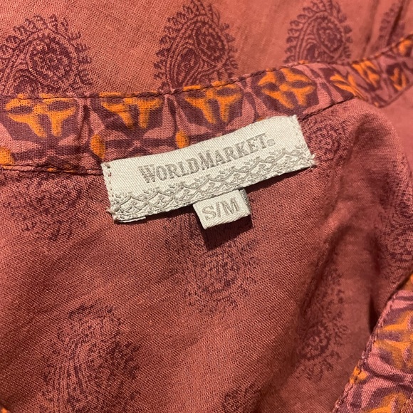 World Market Bohemian Pull On Tunic Style Blouse - Picture 6 of 6